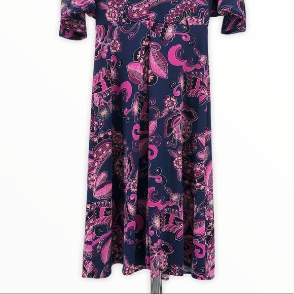 Trina Turk Floral Print Knee Length Dress NWT size 2 Navy Pink - Picture 8 of 14